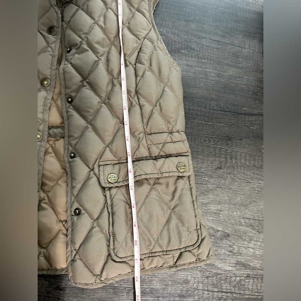 Eddie Bauer Puffer XS Vest Womens Brown Goose Down Fill Quilted Ladies Snap - Picture 5 of 6
